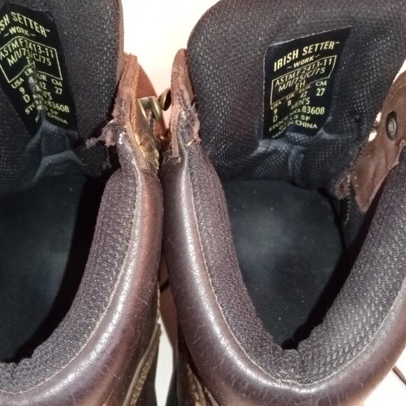 Red Wing IRISH SETTER Style 83608 Ely Men's Sz 9D 6-inch Leather Safety Toe Boot - Picture 15 of 16